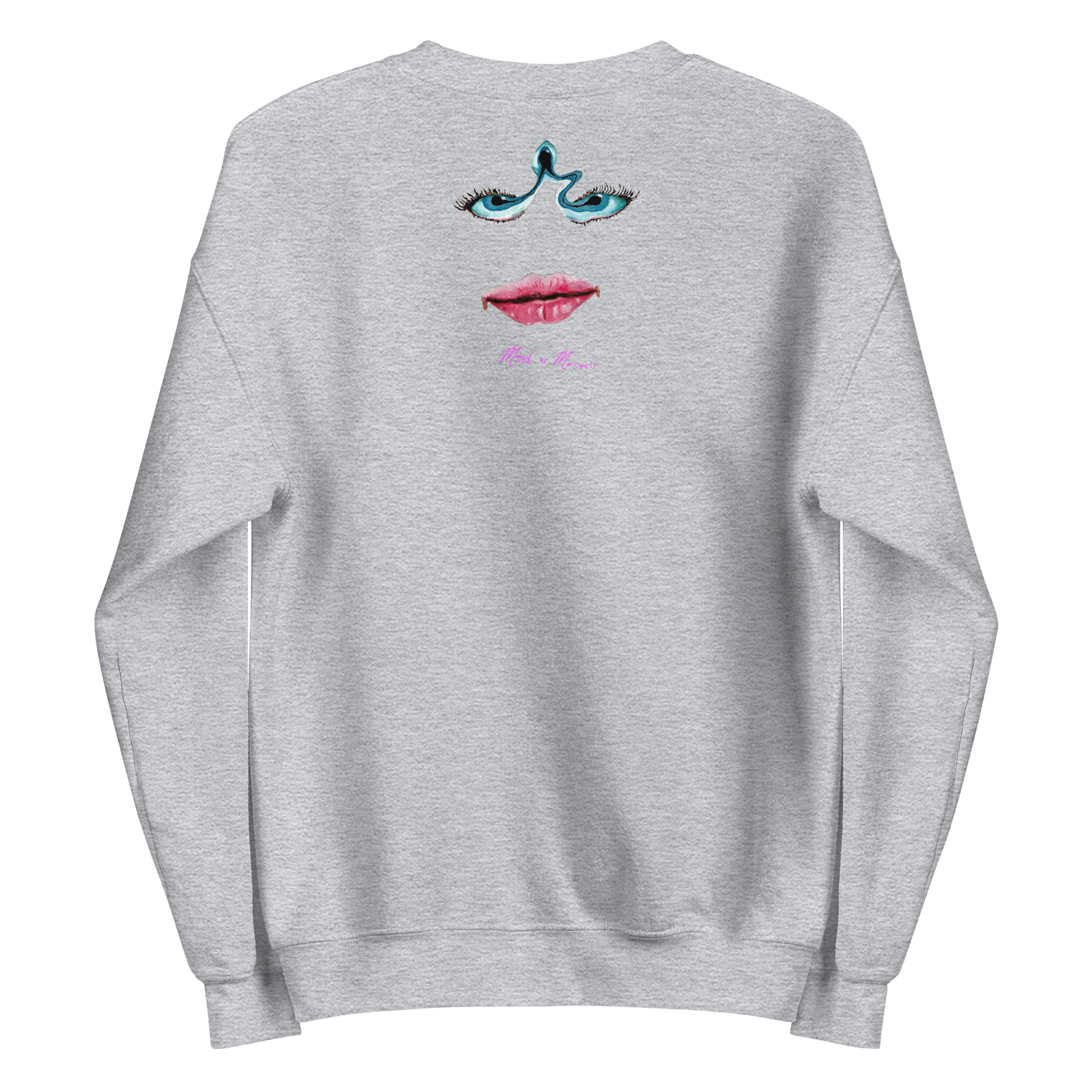 Grey jumper 2025 with pink lips