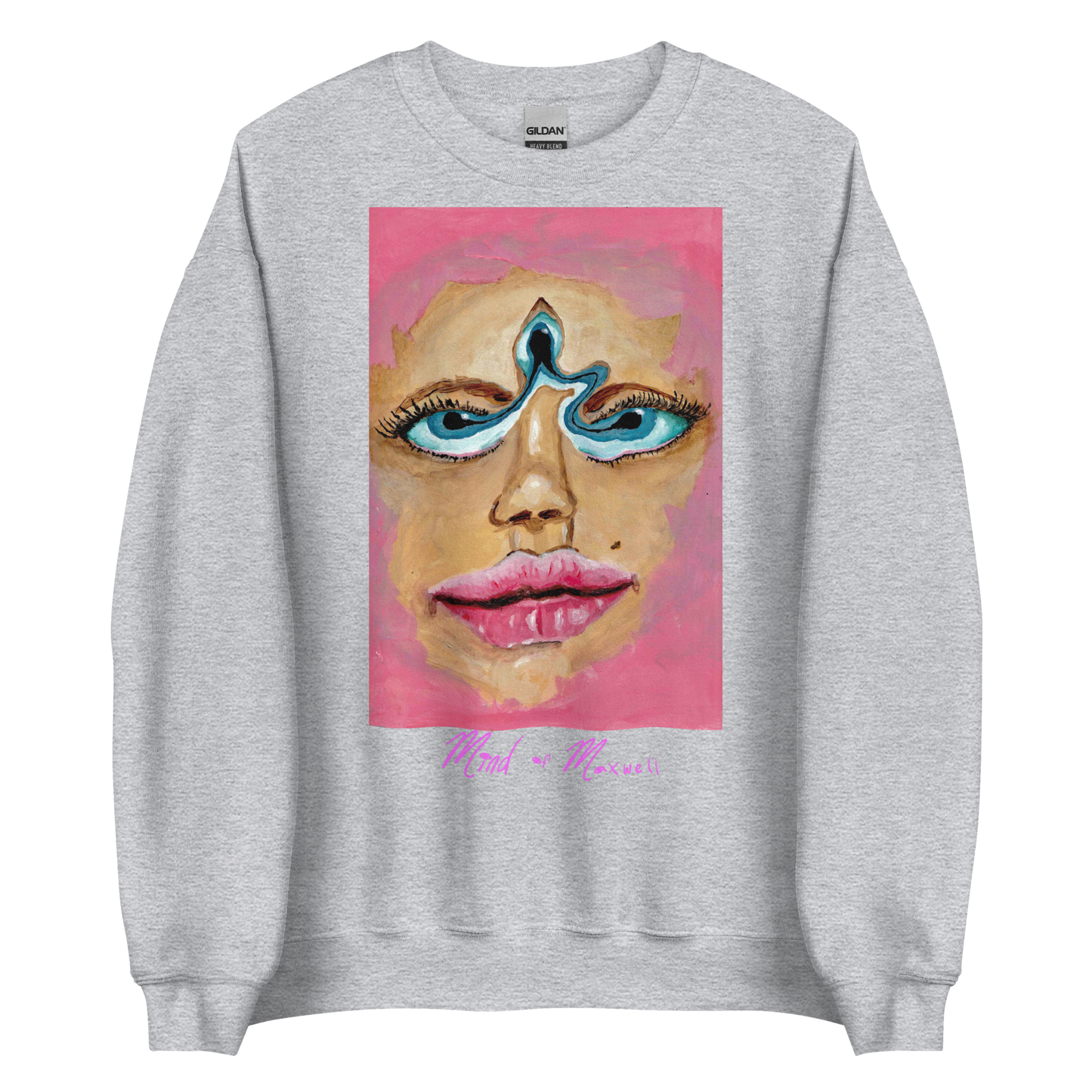 Grey jumper with pink lips best sale